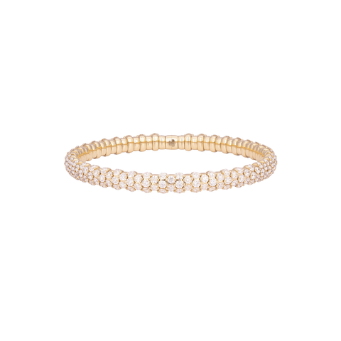 18K Rose Gold & Diamond Domed Stretch Bracelet