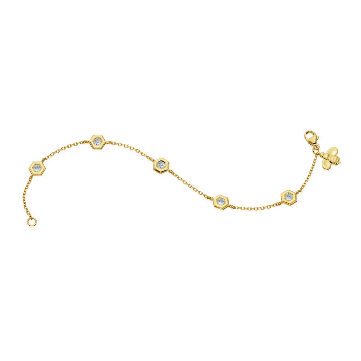 Gumuchian - 18K Yellow Gold & Diamond ’Honeybee B’ Bracelet | Manfredi Jewels