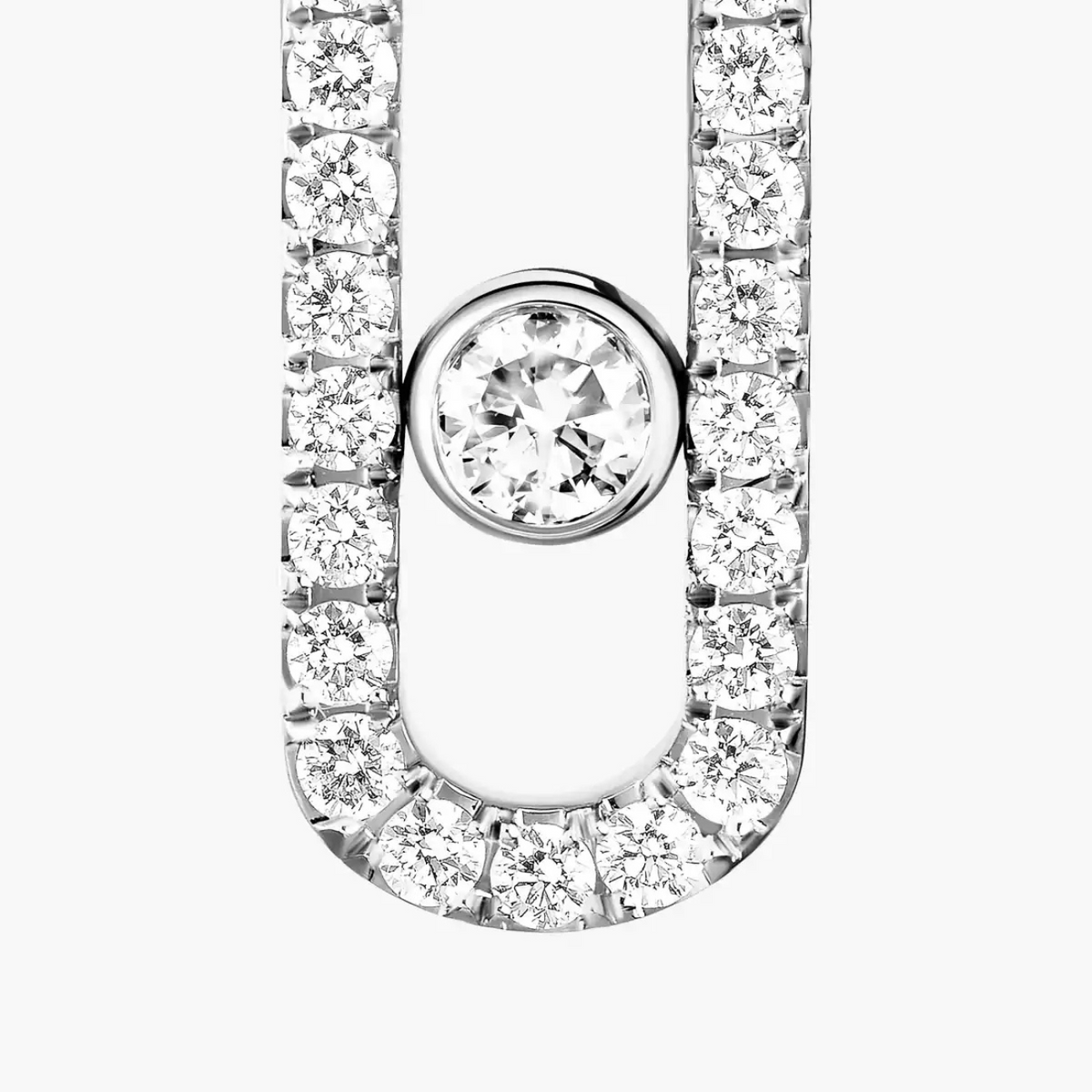 Messika Jewelry - 18K White Gold Move Uno Pavé-Set Diamond Earrings | Manfredi Jewels