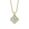 14K Yellow Gold 0.33ct Diamond Clover Necklace