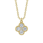 14K Yellow Gold 0.33ct Diamond Clover Necklace