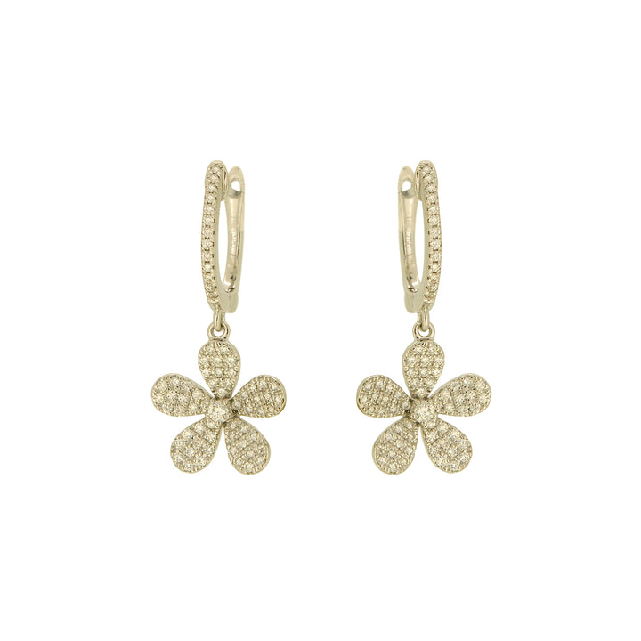 Manfredi Jewels Jewelry - Yellow Gold & Diamond Drop Flower Earrings | Manfredi Jewels