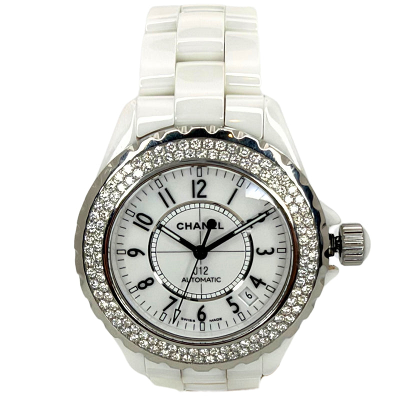 J12 38mm White Ceramic Diamond-Set Bezel Automatic