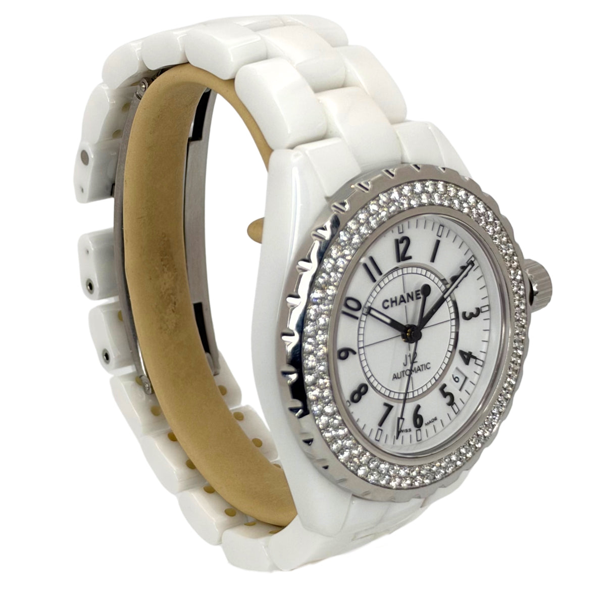 J12 38mm White Ceramic Diamond-Set Bezel Automatic