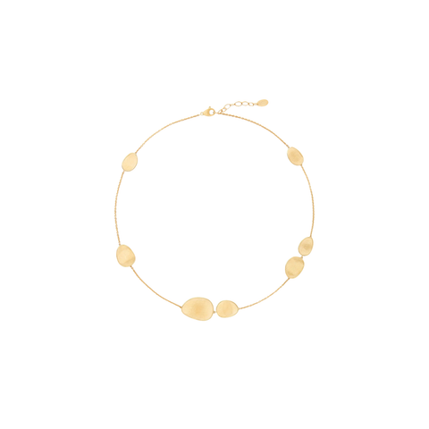 18K Yellow Gold Lunaria Small Petal Station Necklace