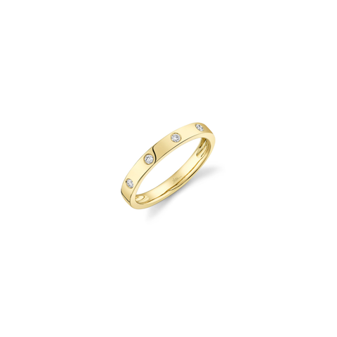 Kate 14K Yellow Gold Diamond Ring with Four Diamonds (0.09ctw)