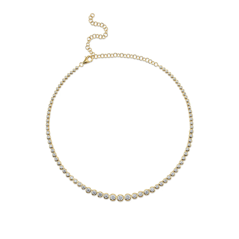 Bailey 14K Yellow Gold Diamond Bezel Tennis Necklace (5.70 ctw)