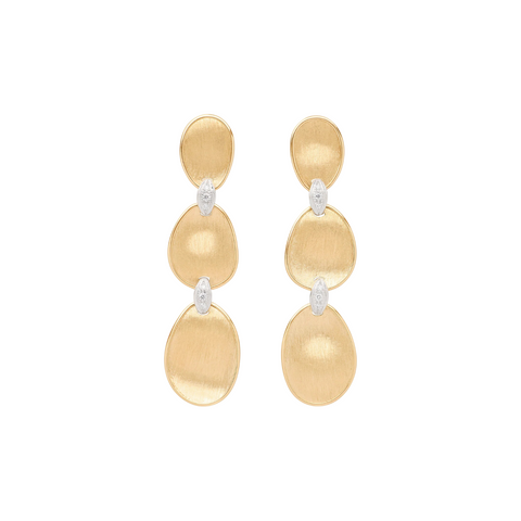 Lunaria 18K Yellow Gold Three-Drop Earrings With Diamond Accents