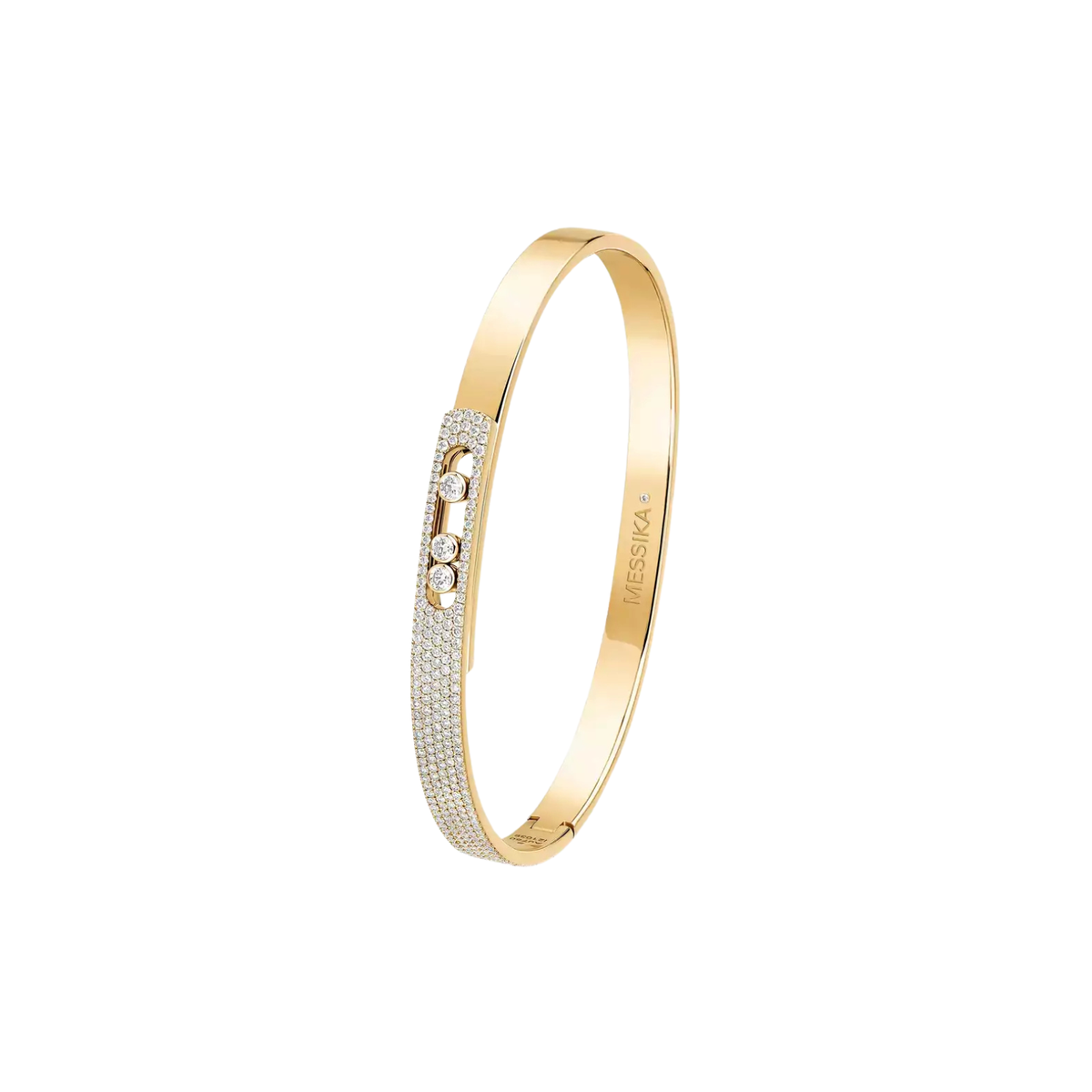 Messika Jewelry - Move Noa 18K Yellow Gold Small Model Diamond Pavé Bangle Bracelet | Manfredi Jewels