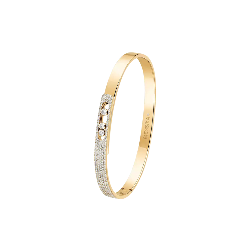 Messika Jewelry - Move Noa 18K Yellow Gold Small Model Diamond Pavé Bangle Bracelet | Manfredi Jewels