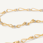 Marrakech 18K Yellow Gold Twisted Coil Link Diamonds Necklace