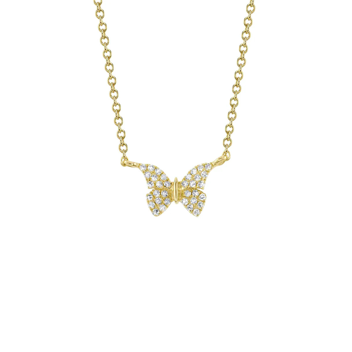 Kate 14K Yellow Gold 0.08ct Diamond Butterfly Necklace