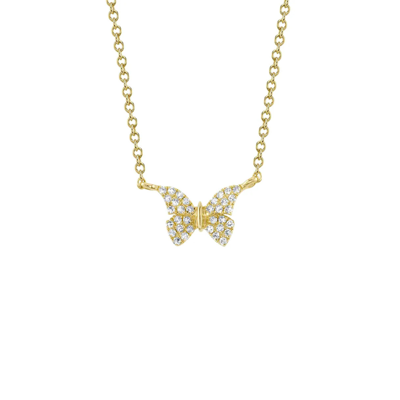 Kate 14K Yellow Gold 0.08ct Diamond Butterfly Necklace