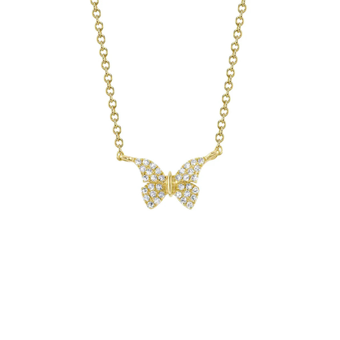 Kate 14K Yellow Gold 0.08ct Diamond Butterfly Necklace