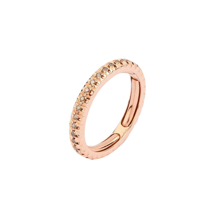 Facet Barcelona Jewelry - Contemporary 14K Rose Gold Enternity Diamond Ring | Manfredi Jewels