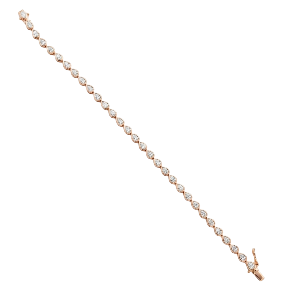 Estate Anita Ko 18K Rose Gold Bezel Set Tennis Bracelet