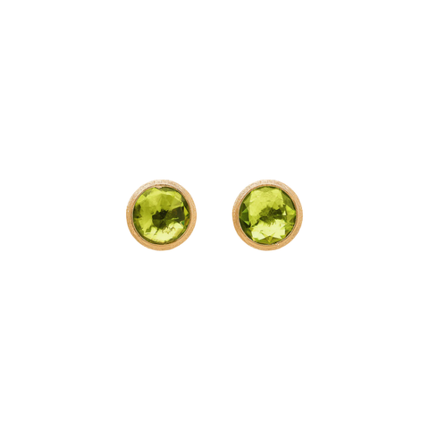 Jaipur Color 18K Yellow Gold Peridot Stud Earrings