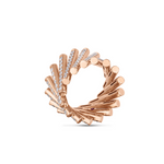 Domino 18K Rose Gold Diamond Wide Pave Ring