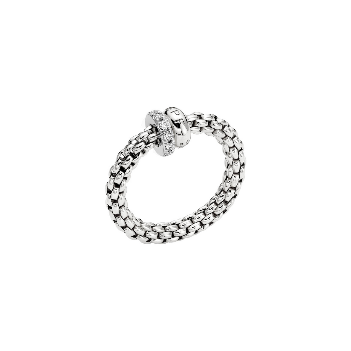 Fope Jewelry - Solo 18K White Gold Pavè Diamond Ring | Manfredi Jewels