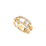 Move Link 18K Yellow Gold Diamond Pavé Ring