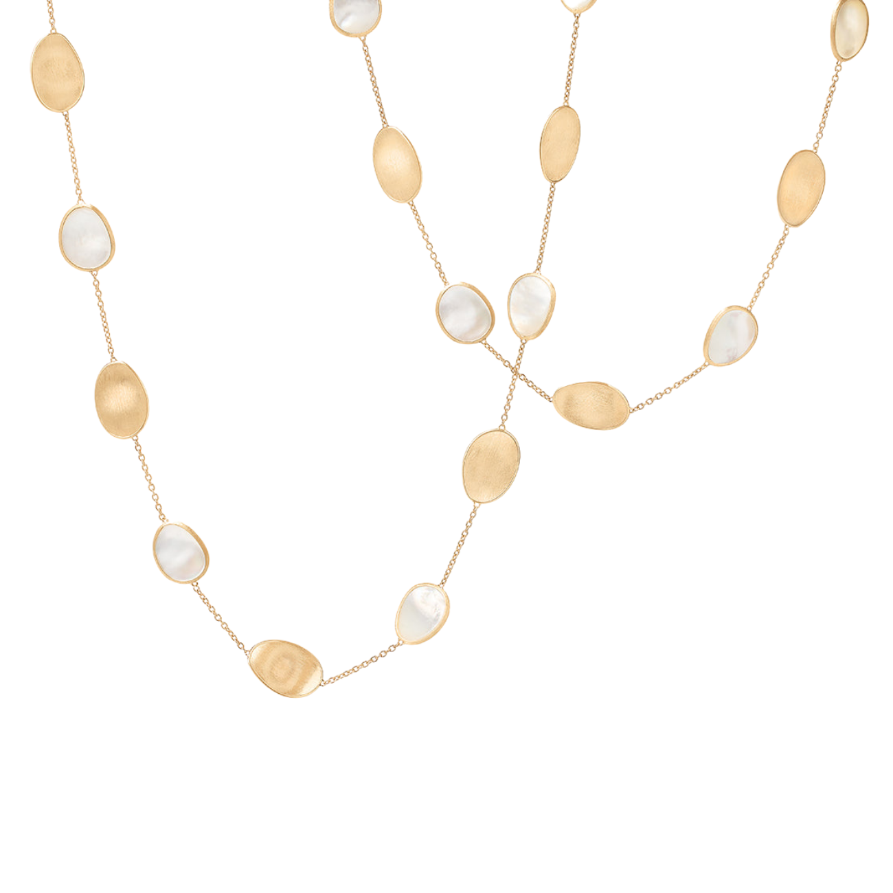 Marco Bicego Lunaria 18k Yellow Gold White Mother Of Pearl Long