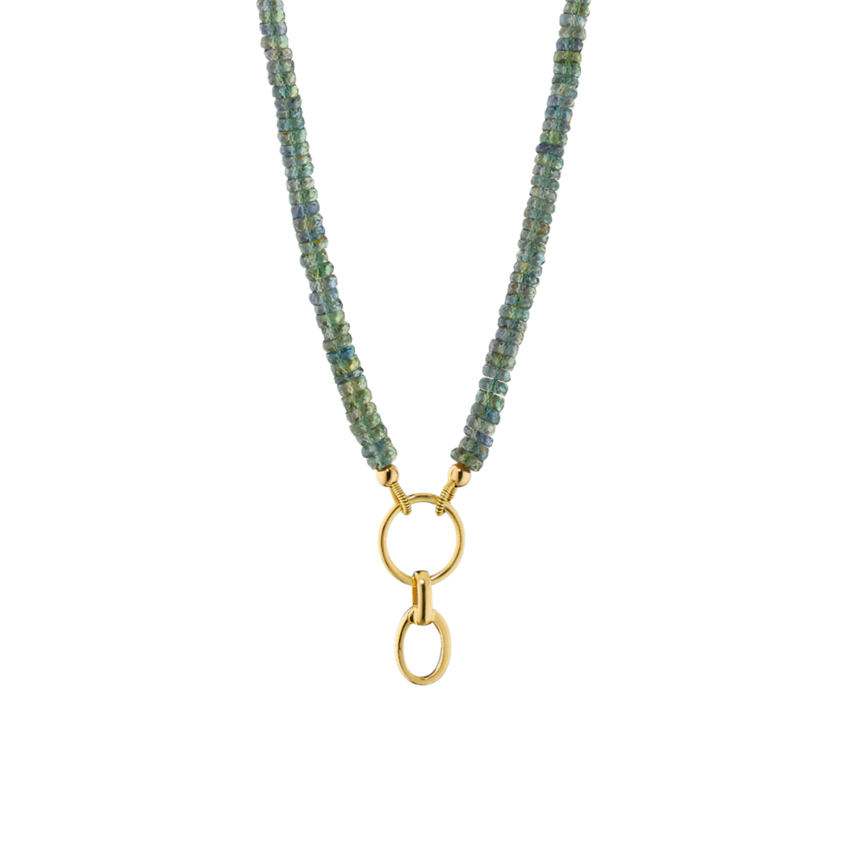 Monica Rich Kosann Jewelry - 18’’ ’Design Your Own’ Green Sapphire Charm Necklace 1 Charm Station | Manfredi Jewels