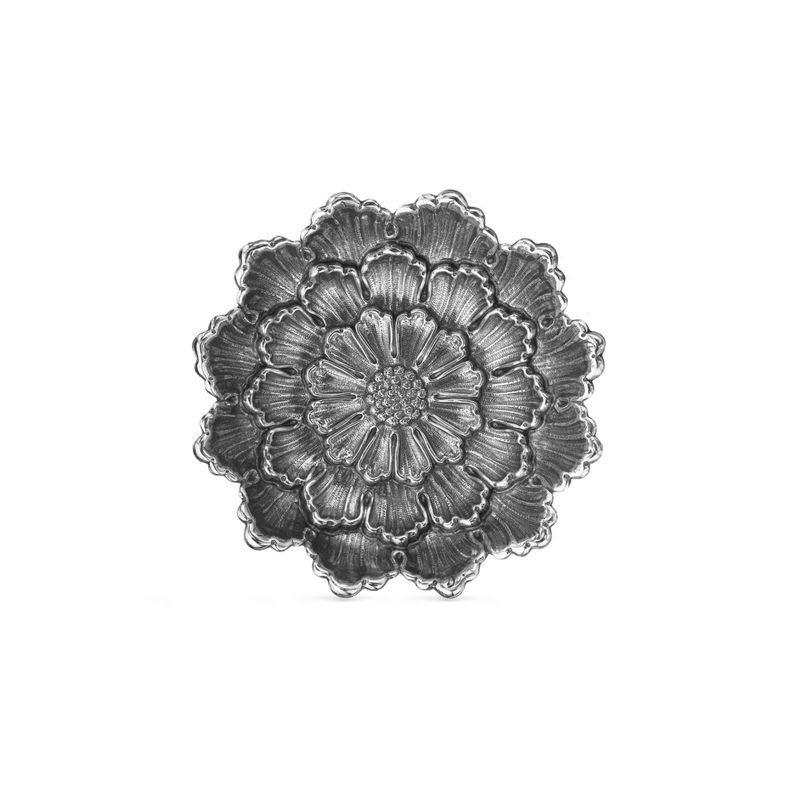 Dahlia Flower Silver Small Bowl
