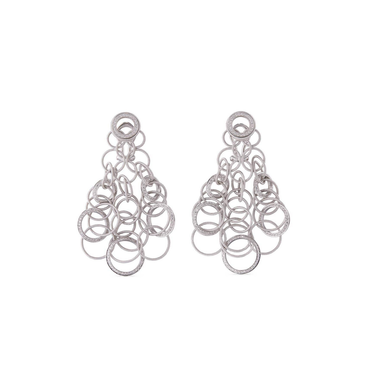 Buccellati Jewelry - Hawaii 18K White Gold Diamond Drop Earrings | Manfredi Jewels