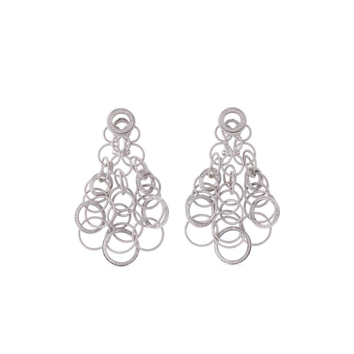 Buccellati Jewelry - Hawaii 18K White Gold Diamond Drop Earrings | Manfredi Jewels