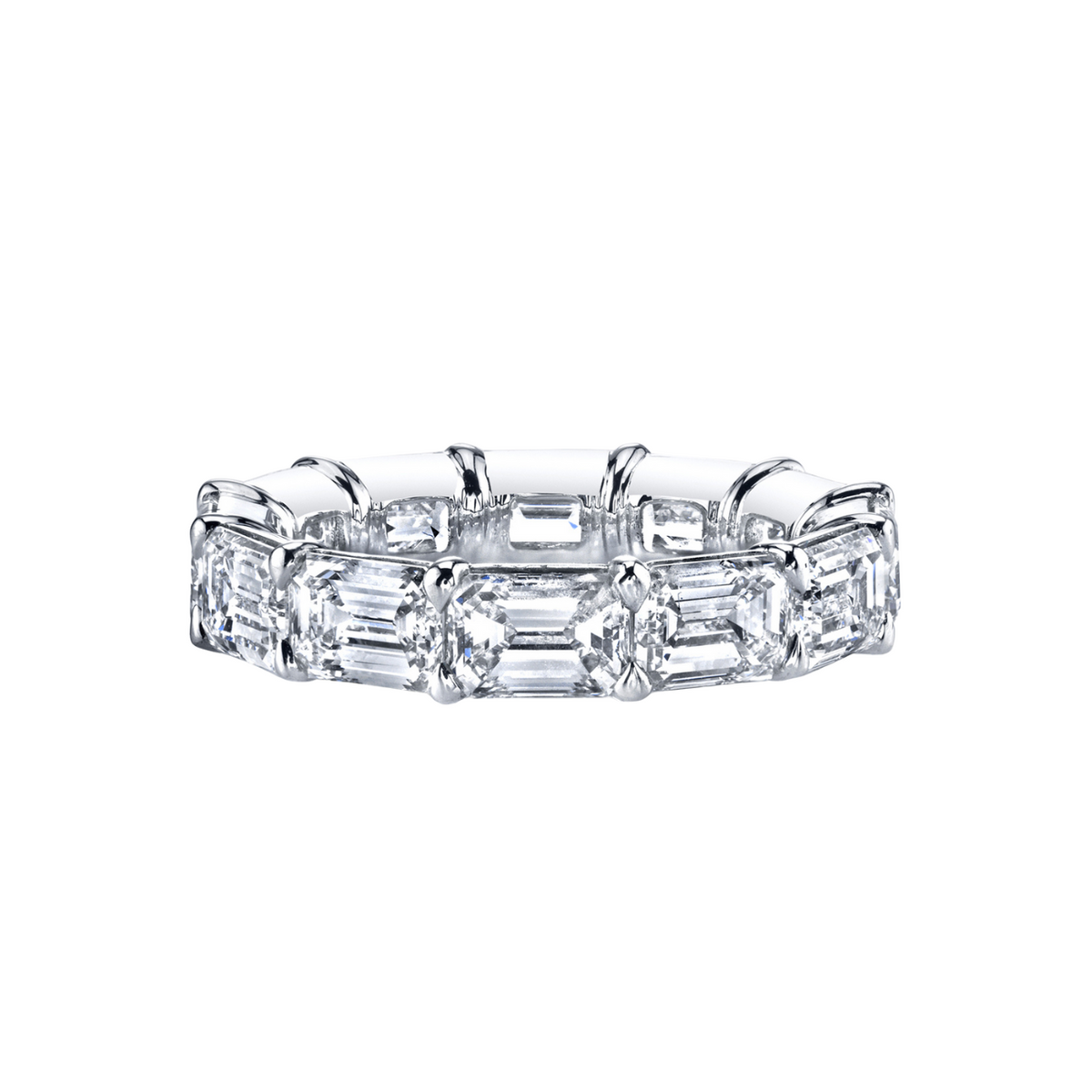 Manfredi Jewels Eternity Bands - Platinum Emerald Cut Diamond Eternity Band – 2.05 CTW Set East-West | Manfredi Jewels