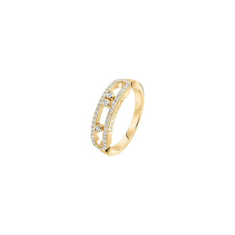 Move Classique Pave Ring in 18K Yellow Gold - Small