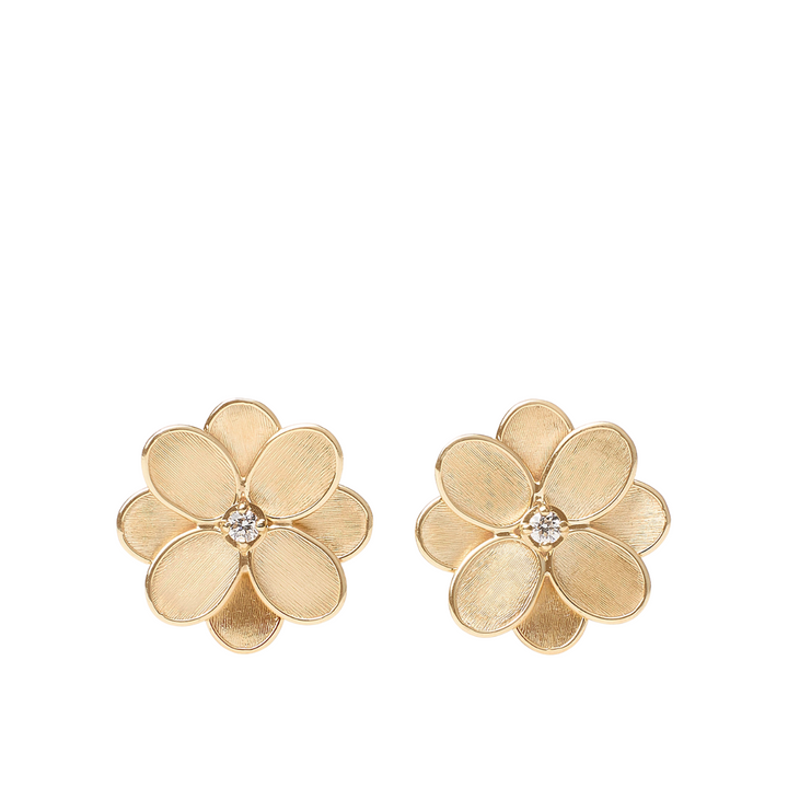 Marco Bicego Jewelry - Petali 18K Yellow Gold Diamond Flower Stud Earrings | Manfredi Jewels