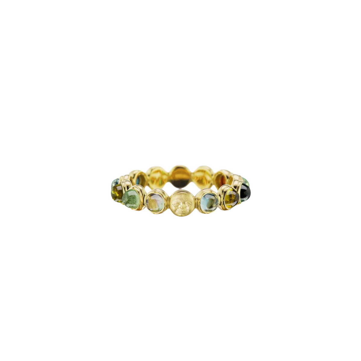 Anthony Lent Jewelry - Celestial 18K Yellow Gold Limited Edition Tourmaline Cabochon Bead Ring | Manfredi Jewels