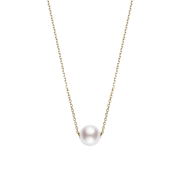 Mikimoto Jewelry - Classic Elegance 18K Yellow Gold Akoya Cultured Single Pearl Pendant Necklace | Manfredi Jewels