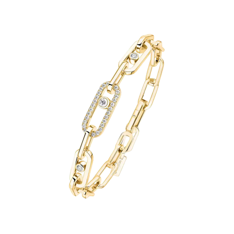 Move Link 18K Yellow Gold Diamond Bracelet