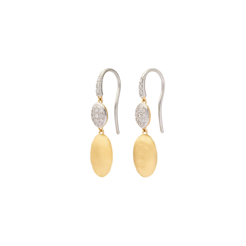 18K Yellow Gold Siviglia Hook Earrings with Diamond Accent