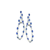 Dolce 18K White Gold Satin Finish Blue Sapphires Hoop Drop Earrings