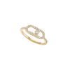 Move Uno 18K Yellow Gold Large Model Diamond Pavé Ring