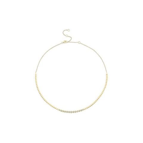 14K Yellow Gold & Diamond Bezel Necklace