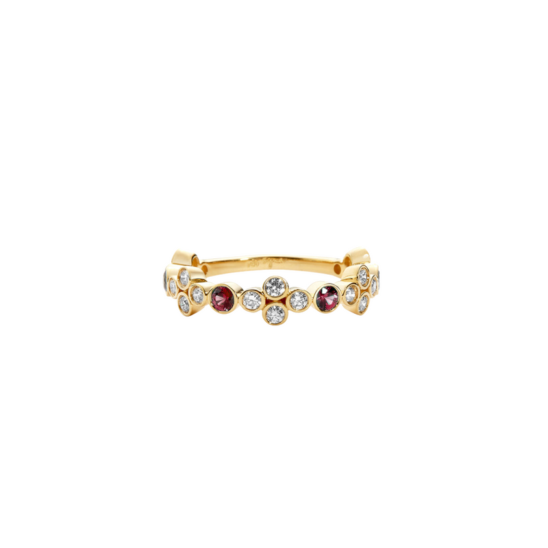 Mogul 18K Yellow Gold Rubies & Diamonds Band Ring