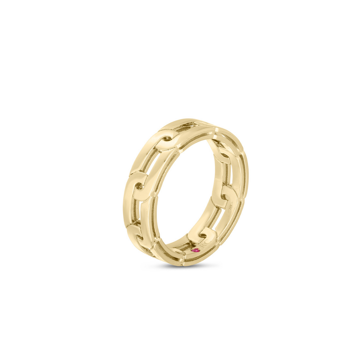Roberto Coin Jewelry - Navarra 18K Yellow Gold Slim Chain Ring | Manfredi Jewels