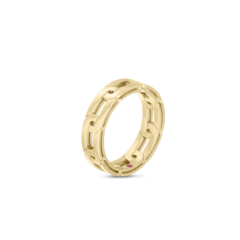 Navarra 18K Yellow Gold Slim Chain Ring