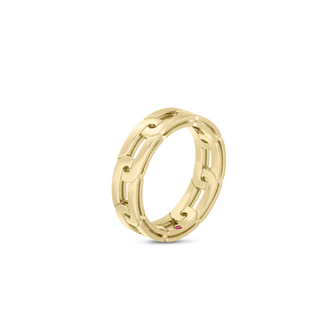 Navarra 18K Yellow Gold Slim Chain Ring