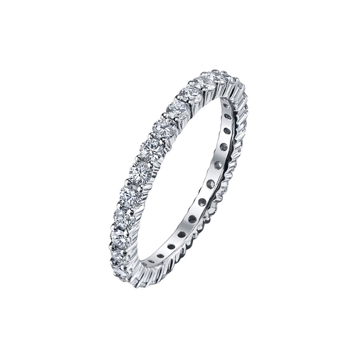 Platinum Shared Prong Round Diamond Eternity Band - 1.55CTW