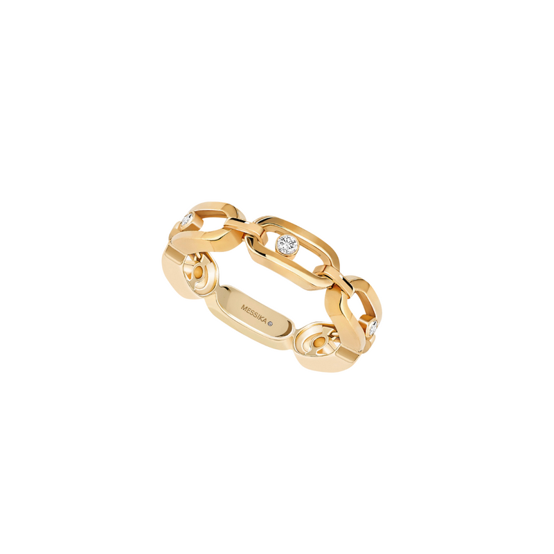 Move Link 18K Yellow Gold Multi Diamond Ring