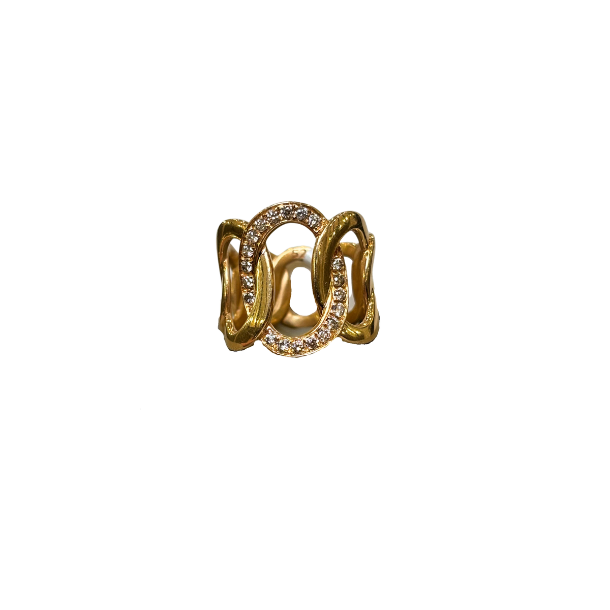 Estate 18K Rose Gold Pomellato Brera Ring with Brown Diamonds