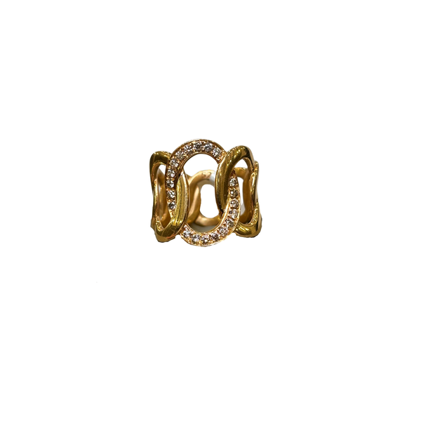 Estate 18K Rose Gold Pomellato Brera Ring with Brown Diamonds