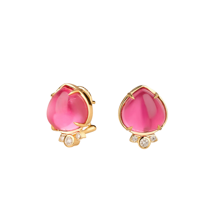 Syna Jewelry - Mogul 18K Yellow Gold Flower Bud Diamond Earrings | Manfredi Jewels