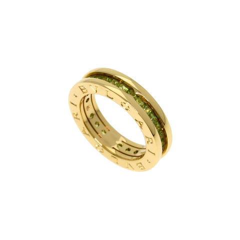 Bvlgari 18K Yellow Gold & Peridot Channel Set Ring