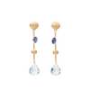 Paradise 18K Yellow Gold Iolite & Blue Topaz Short Drop Earrings